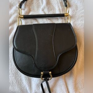 Sancia Babalon Bar Bag in Black with gold hardware